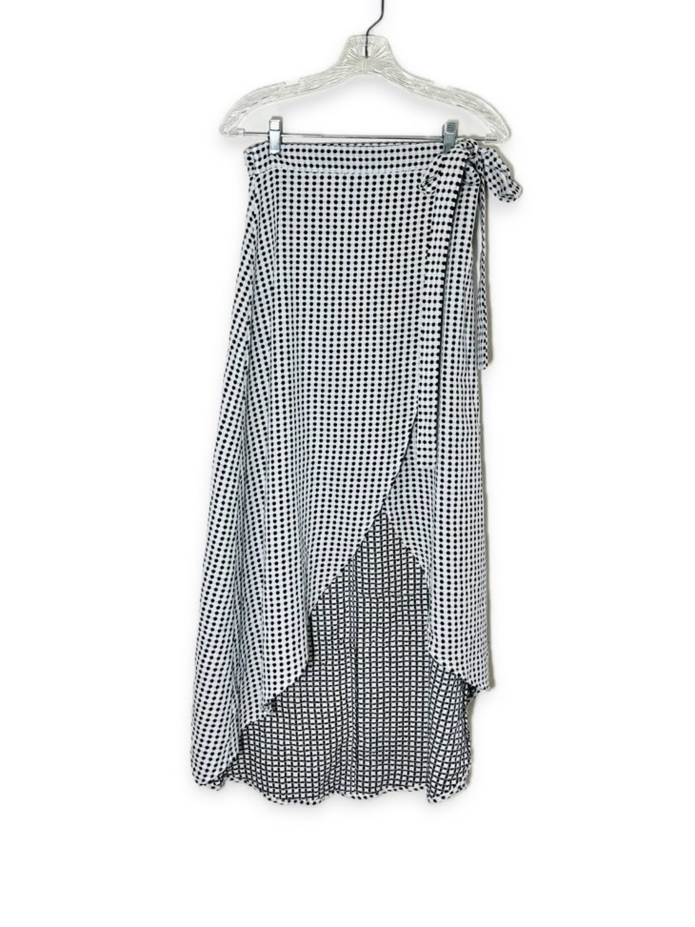 Onia Amanda Polka Dot Wrap Skirt XS Black White Tulip Hem Resort Beach Coverup